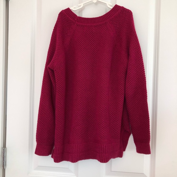 Old Navy Burgundy Textured-Stitch Sweater - Picture 2 of 4